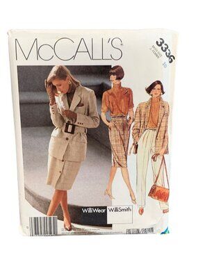 McCalls 3336 Willi Smith Womens Jacket Skirt Shirt Pant Pattern Size 10 Uncut